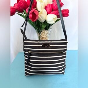 Kate Spade EUC Dessi Wilson Road french stripe nylon crossbody bag